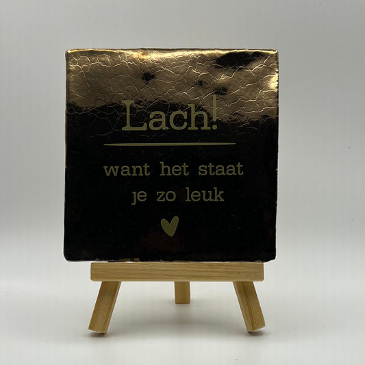 Tegeltje - Lach! Want het staat je zo leuk (brons)