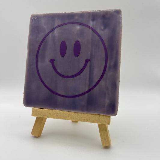 Tegeltje - SMILE (paars & paars)