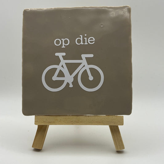 Tegeltje - Op die fiets